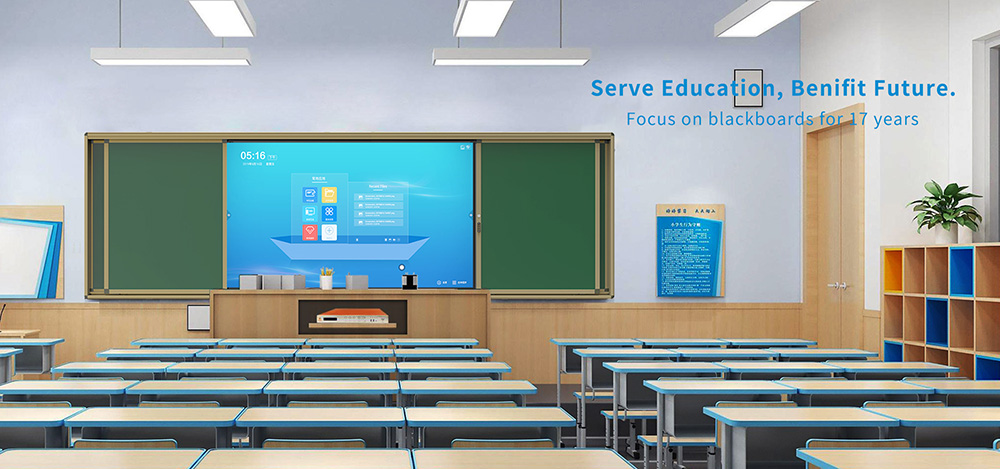 Horizontal Sliding Green Blackboard